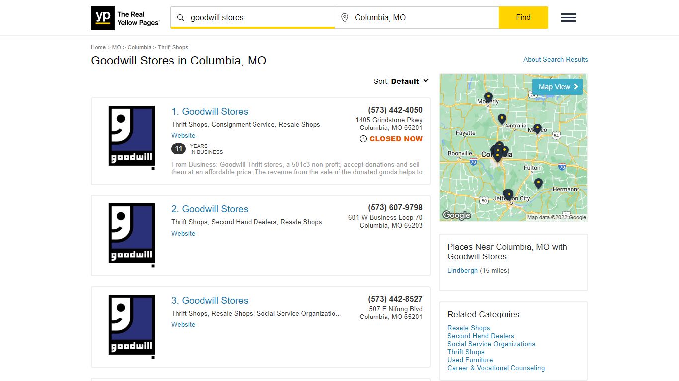 Goodwill Stores Locations & Hours Near Columbia, MO - YP.com